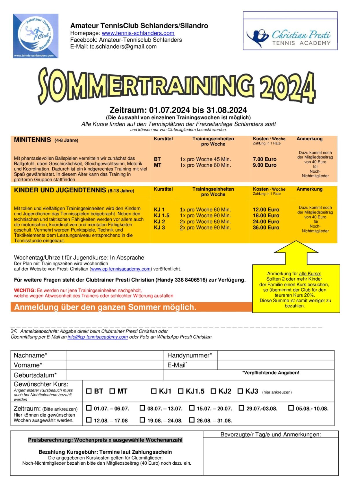 Flyer Sommertraining 2024-ATC Schlanders